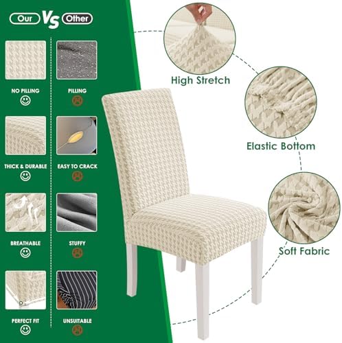 MAXIJIN Dining Chair Covers Set of 2, Stretch Kitchen Chair Covers for