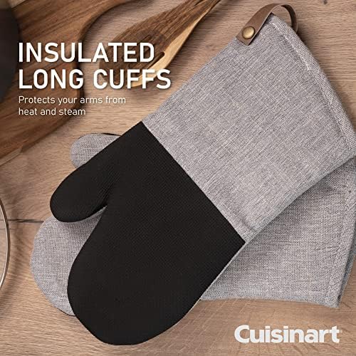 Cuisinart Neoprene Grey Oven Gloves Set of 2 - Oven Mitts with