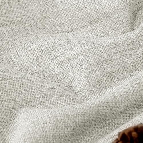 Lajode Light Grey Linen Blackout Curtains 63" Long Each 60 Wide 2