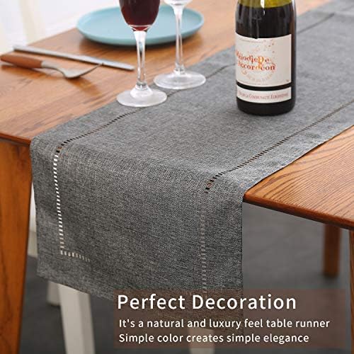 Tosewever Decorative Linen Table Runner Farmhouse Style Tabletop