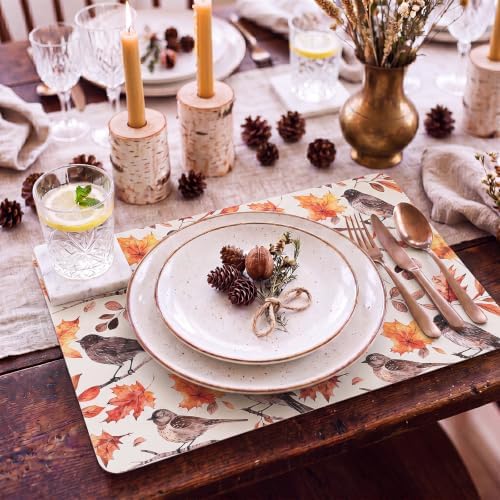 6 Pack Fall Cork Back Placemats Thanksgiving Day, 16 x 12 inch