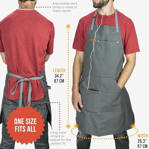 Chef Pomodoro Chef Apron for Men and Women - Kitchen Apron with