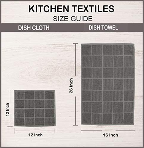 AMOUR INFINI Kitchen Towels Pack of 4, Terry Cotton Dish Towels, Ultra