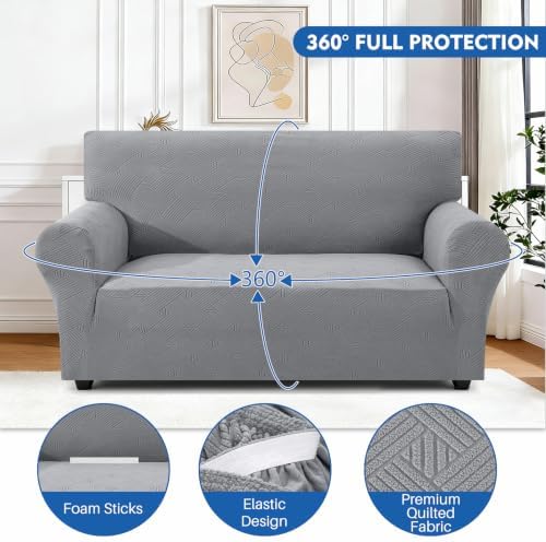 XINEAGE 3-Seater Sofa Slipcover Pet Friendly,Stretch Couch Cover,Light
