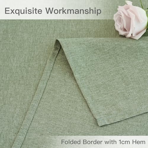 maxmill Rectangle Linen Textured Tablecloth Waterproof Spillproof