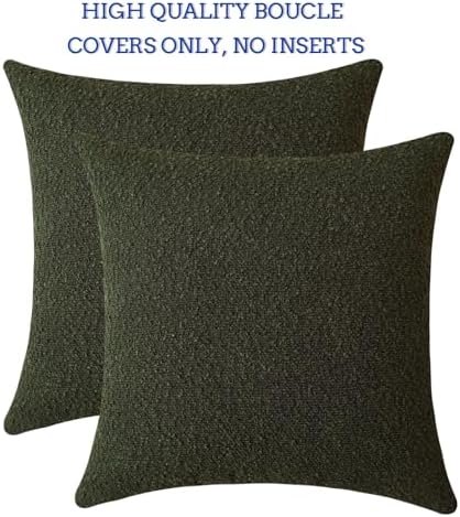 Jeneoo Sage Green Decorative Square Thick Throw Pillow Covers Fine
