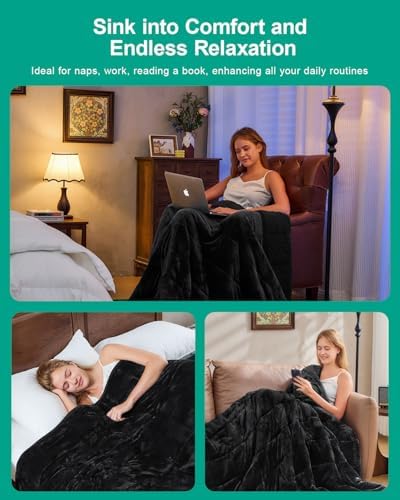 Ultra Soft Sherpa Weighted Blanket for Adults, 60"x80" 20lbs Heavy