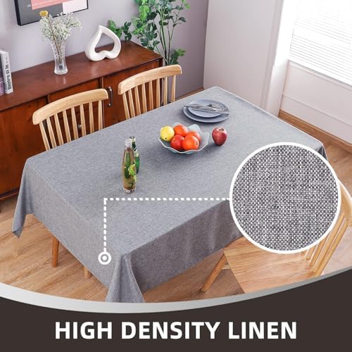 MikiUp Faux Linen Tablecloth - Slubby Textured Weaves Table Cloth for