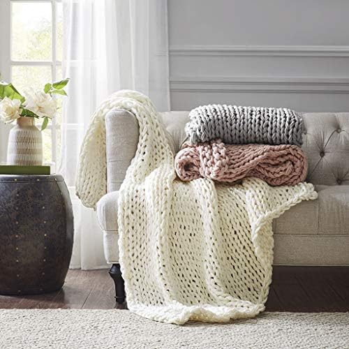 Madison Park Chunky Double Knit All Season Throw Blanket, 50 x 60