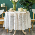 GLORY SEASON Lace Tablecloth Leaf Pattern Warp Knitting Fabric Solid