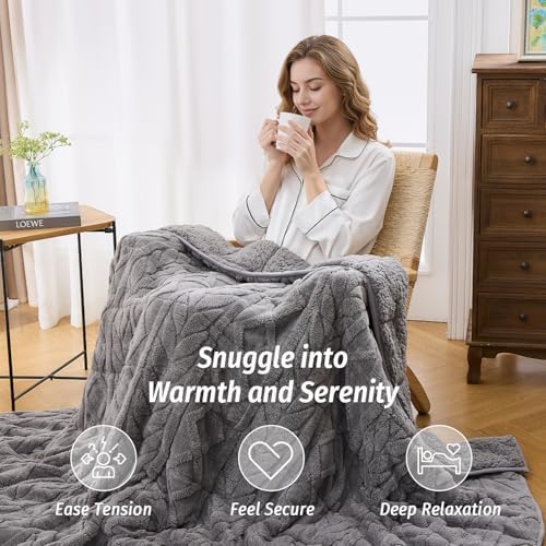 Wemore Soft Weighted Blanket for Adults 60" x 80" 15 lbs Queen Size