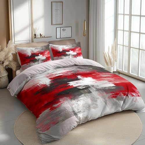 Modern Abstract Lines Duvet Cover Set Queen (90 x 90 in) Ultra Soft