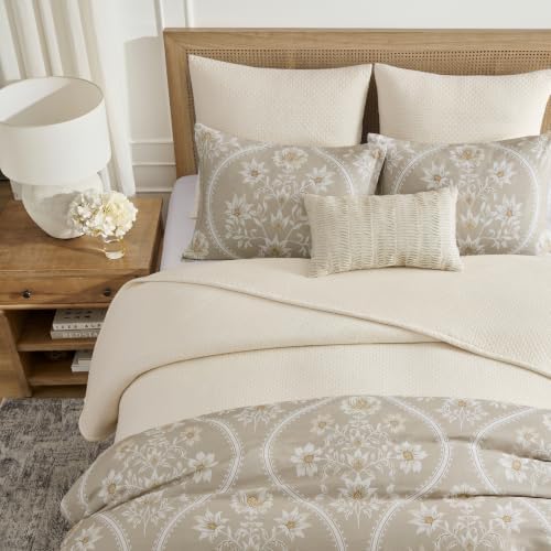Levtex Home - Grace Cream Quilt Set - King Quilt (106x92in) and Two