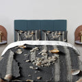 Stripe Remnants Shell Fragments 100% Cotton Duvet Cover Set King Size