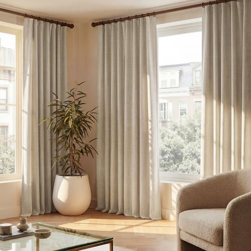 NICETOWN DIY Pinch Pleat 100% Blackout 108 inch Curtains with Hook
