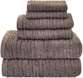 SKL Home CloudSoft Bath Towel Set, 6-Piece, 100% Cotton Luxury, Mink
