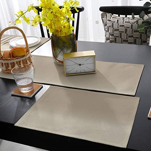 Beige Brown Ombre Table Runner and Placemats for Dining Tables, Burlap