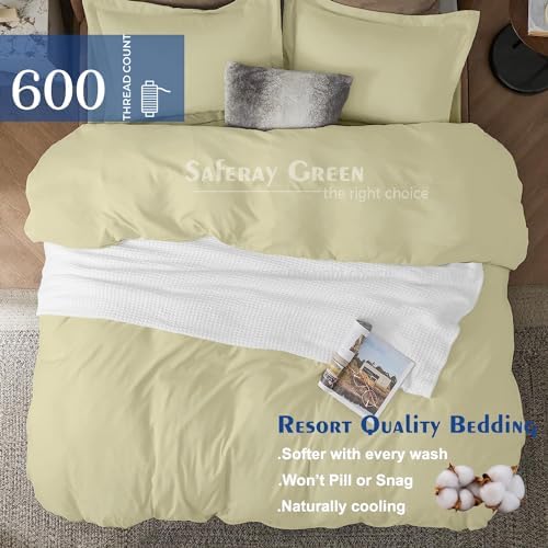 Super Queen 3-Piece Cotton Duvet Cover Set, 90x98, Ivory
