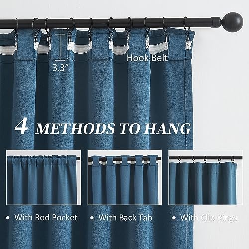 KEQIAOSUOCAI Full Shading Curtains 90 Inches Long 2 Panels Set
