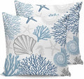 Pillow Covers 20x20 Set of 2, Blue Grey Coastal Throw Pillow Covers