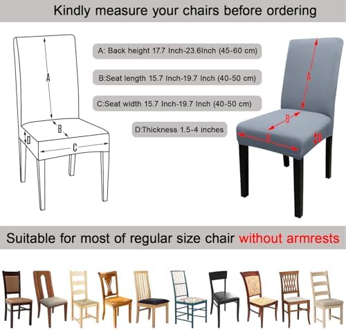 JQinHome Dining Room Chair Covers Set of 8, High Stretch Chair
