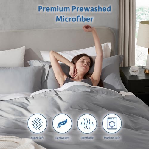 Nestl Light Grey Duvet Cover Full Size - Soft Double Brushed Full Size