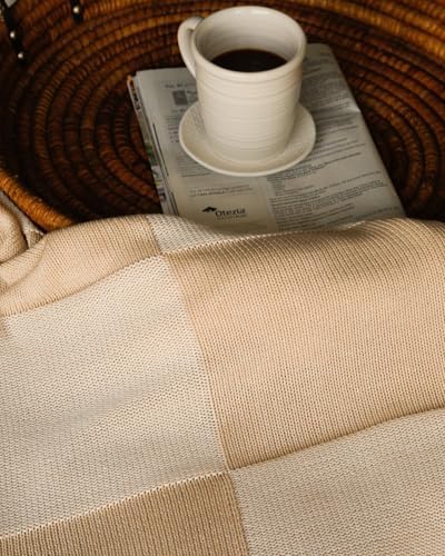 95% Cotton 5% Cashmere Cascade Throw - Blanket - Soft and Cozy Gift