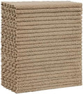 Kitinjoy 24 Pack Kitchen Cloths Dish Towels (7" x 9", Tan)