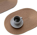FunWheat Oval Braided Placemats Set of 8 Flat Packed 12x17.5in Light