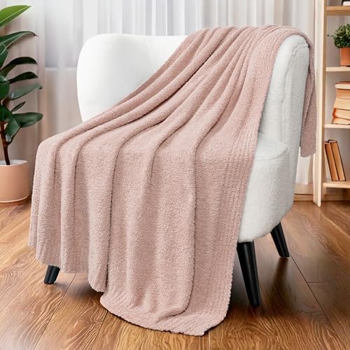 PAVILIA Super Soft Throw Blanket for Couch, Fluffy Cozy Lightweight