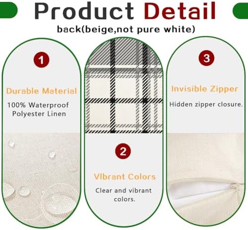 RABUSOFA Pillow Covers 18x18 Inch Indoor Outdoor Waterproof Set of 2