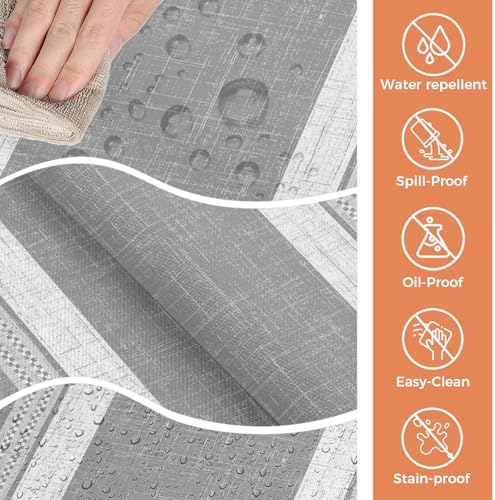 Vintage Rustic Gray Stripe Texture Rectangle Tablecloth 60x120