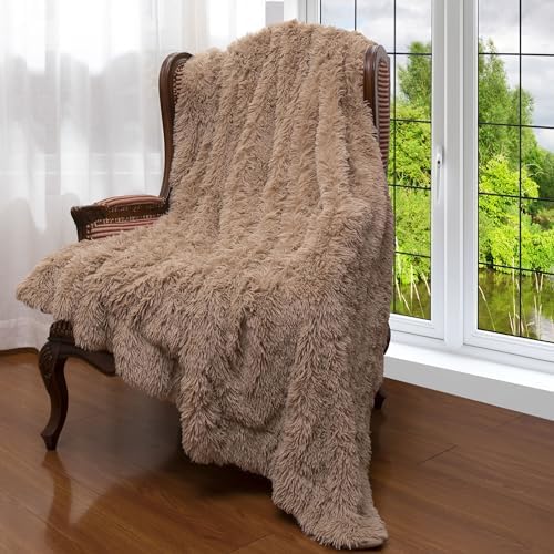 Cheer Collection Throw Blanket - Shaggy Hair Fluffy Blanket for Couch