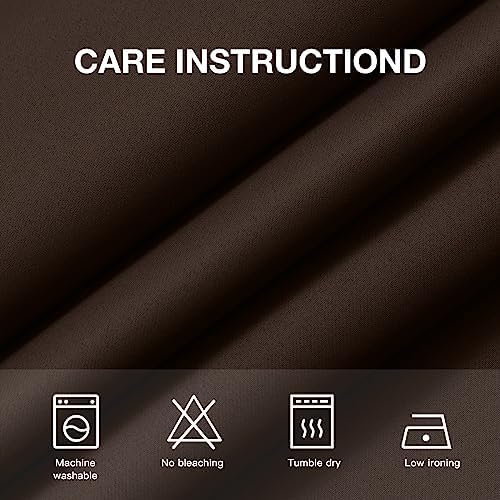 COSVIYA Grommet Blackout Room Darkening Brown Curtains 72 inch Length