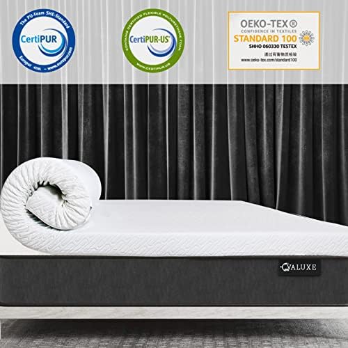 VALUXE 3 Inch Gel Memory Foam Mattress Topper Queen Size High Density