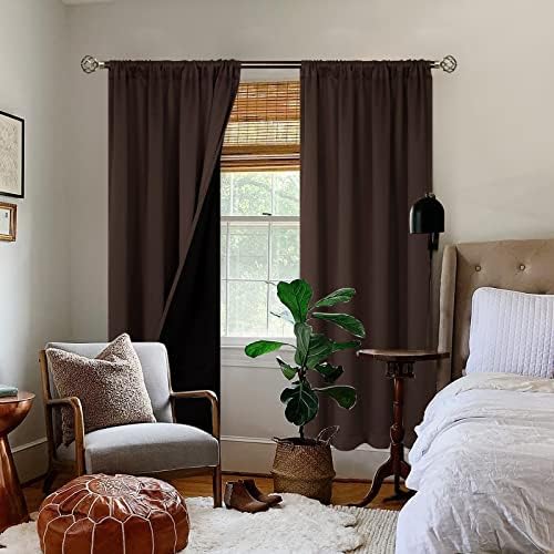BGment Brown Blackout Curtains for Bedroom 72 Inch Length 2 Panels