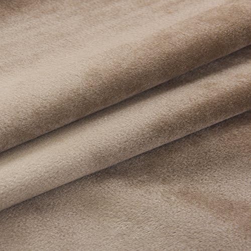 Cherry Home Super Soft Luxury Velvet Curtains Set of 2 Sand Color Room