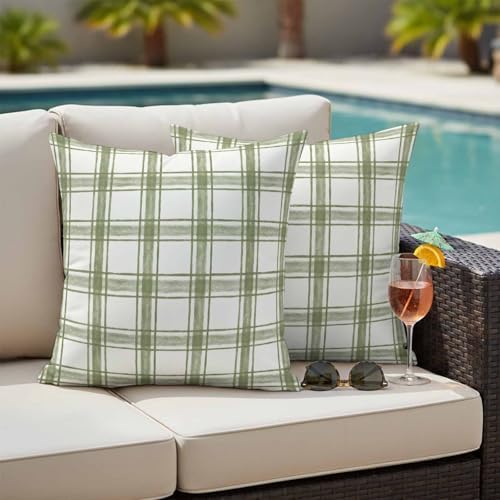 Pack of 2 Waterproof Outdoor Pillow Covers 24x24 Inch Decorative