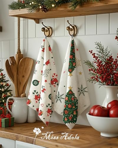 Miss Adola Flour Sack Christmas Kitchen Towels - Christmas Floursack