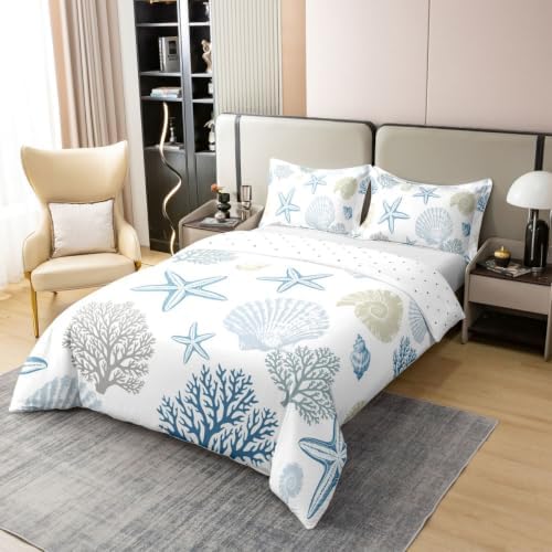 Manfei Coral Starfish 100% Cotton Duvet Cover Set Minimal Neutral