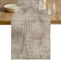 Brown Beige Table Runners 90 Inches Long, Farmhouse Linen Texture