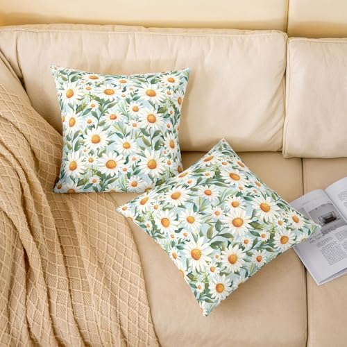 jejeloiu Floral Print Throw Pillow Covers Set of 2 Cottagecore