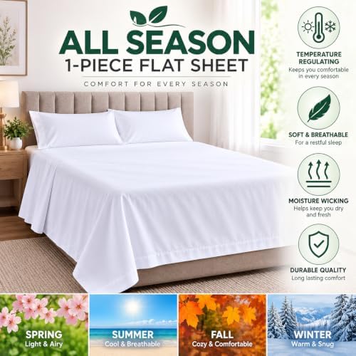 1200 Thread Count 1-Piece Flat Sheet Silver Grey Color 100% Egyptian