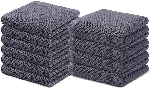 Homaxy Kitchen Towels and Dishcloths Set, 12 x 12 Inches and