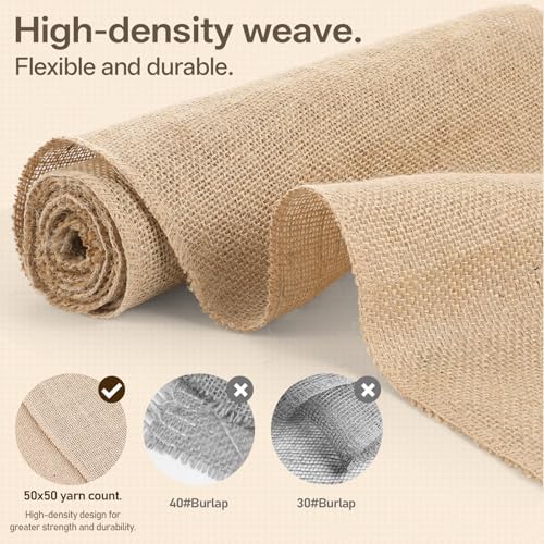 12" x 10 yd Burlap Table Runners, Jute Burlap Runner for Table