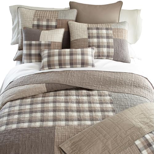 Donna Sharp Cotton King Quilt, Smoky Square, 110" x 96"