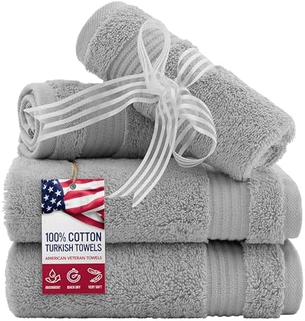 American Veteran Towel, 100% Cotton Turkish Washcloths for Bathroom
