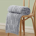 Aormenzy Cable Knit Throw Blankets 50 x 60 Inches, Soft Cozy and