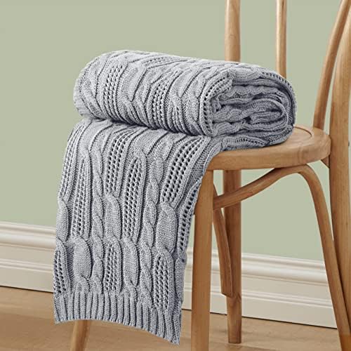 Aormenzy Cable Knit Throw Blankets 50 x 60 Inches, Soft Cozy and