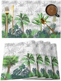 Placemats Set of 8, Summer Botanical Woven Placemat, Linen Place Mats